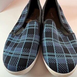 NAUTICA Sunchaser Blue Plaid Canvas Shoes Slip On Woman’s US 11